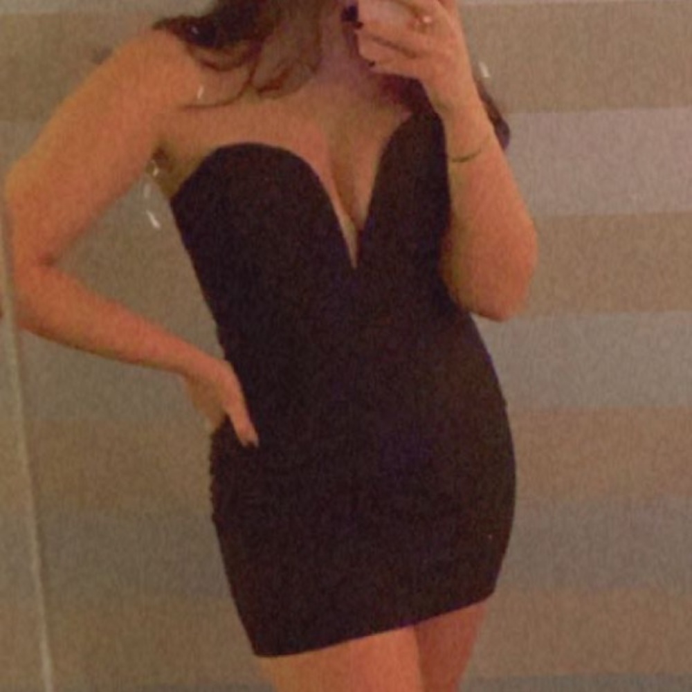 ZARA- limited edition black corset dress with sweetheart neckline